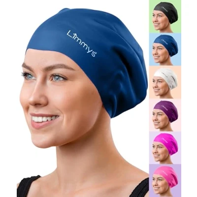 Immagine di Limmys Cuffia Piscina per Adulti con Capelli Lunghi Donna e Uomo 100% Silicone Nuoto di Qualità Superiore, Elastica Comoda Disponibile in Diversi Meravigliosi Colori