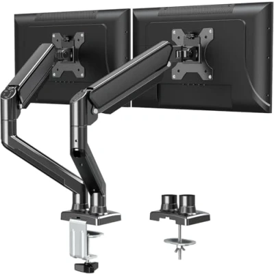 Immagine di ELIVED Braccio per Doppio Monitor Supporto ergonomico PC Regolabile a Gas la Maggior Parte dei da 13 32 Pollici con VESA 75x75/100x100 EV005