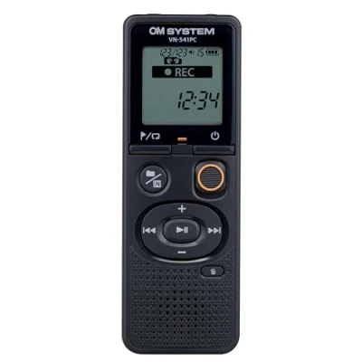 Immagine di OM SYSTEM VN 541 PC Successore Olympus Registratore Vocale digitale con Microfono omnidirezionale, Registrazione a un tasto, Cancellazione del Rumore e memoria da 4 GB
