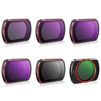 Immagine di TOMAT Pocket 3 Kit di filtri ND per DJI Osmo Creator Combo, confezione da 6 CPL, UV, ND8, ND16, ND32, ND64