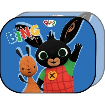 Immagine di Coppia tendine laterali parasole auto Bing bambino bambine 44 x 35 cm con grafica e Flop su fondo blu