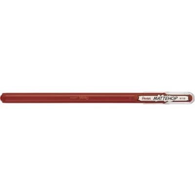Immagine di Pentel K110 VEX Mattehop Penna roller a inchiostro gel con finitura opaca, modello cappuccio, 1 pezzo, colore: Marrone