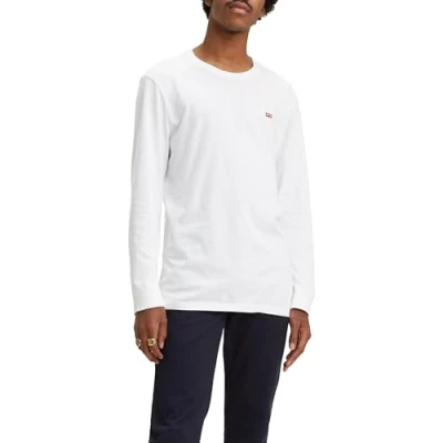 Immagine di Levi&#039;s Long Sleeve Original Housemark Tee, Uomo, Cotton + Patch White, S
