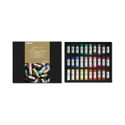 Immagine di Mungyo MPHM 30 Gallery Artists&#039; Handmade Soft Pastels, set di pastelli qualità artistica arrotolati a mano, consistenza morbida