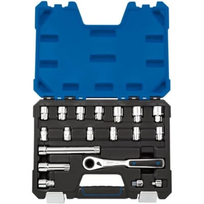 Immagine di Draper 16482 Set di chiavi a bussola metriche, 20 mm, 19 pezzi, colore: blu