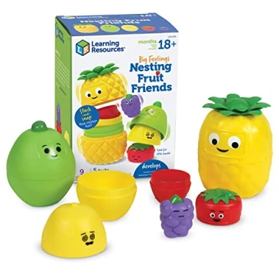 Immagine di Learning Resources Big Feelings Nesting Fruit Friends Figurine matriosca a Forma di Frutta per Esprimere i Sentimenti, Multicolore, Medium, LER6376