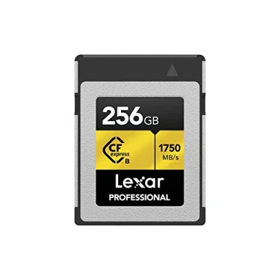 Immagine di Lexar Scheda di memoria professionale CFexpress tipo B da 256 GB, serie Gold, fino a 1750 MB/s in lettura, registrazione video Raw 8K, supporta PCIe 3.0 e NVMe (LCXEXPR256G RNENG)