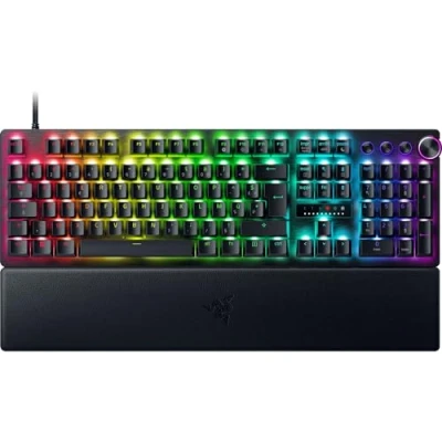 Immagine di Razer Huntsman V3 Pro (interruttore analogico) Tastiera ottica gamer (sgancio rapido, interruttore analogico regolabile da 0,1 a 4,0 mm, tasti PBT Doubleshot) AZERTY Nero