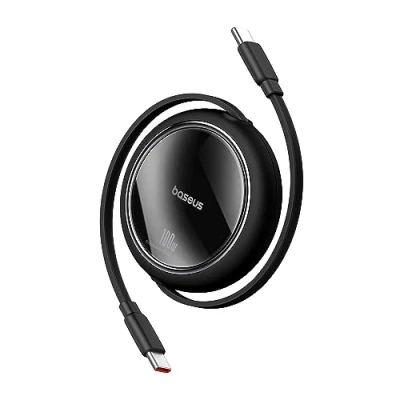 Immagine di Baseus cavo USB C, 100 W, PD 5 A, QC 4.0 mini, retrattile, di ricarica rapida da C a 4 lunghezze, per iPhone 15, Samsung, iPad, facile riporre, portatile