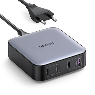 Immagine di UGREEN Nexode 100W Caricatore USB C da Tavolo GaN II Tech, Alimentatore 3 e 1 A Compatibile con MacBook Pro/Air, iPad Pro/Air/Mini, iPhone 16/15/14/13, Galaxy S24 S23 S22