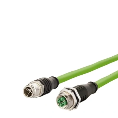 Immagine di Metz Connect 142M2X12100 M12 cavo di rete, patch CAT 6A S/FTP 10.00 m Verde guaina in PUR, resistente agli acidi, allozono, ai raggi