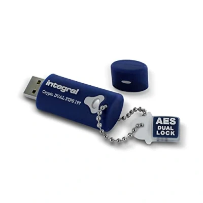 Immagine di Integral Crypto Chiavetta USB 3.0 da 4 GB con crittografia AES 256 bit, FIPS 197, per Admin e User