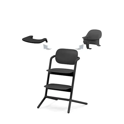 Immagine di CYBEX Gold LEMO Seggiolone 3 in1, per Crescere Insieme a Voi, 6 Mesi 99 Anni, Utilizzabile dalla Nascita con Sdraietta CYBEX, Include Sedile Bambini e Vassoio, Alluminio/Plastica, Stunning Black