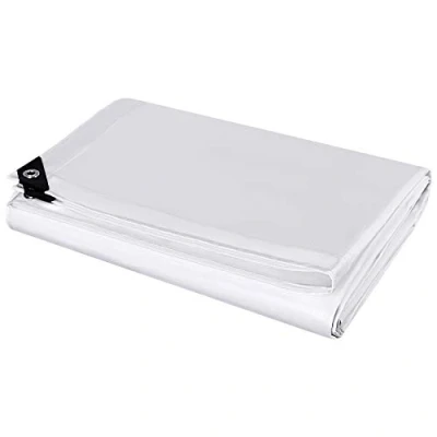 Immagine di Telo Impermeabile Esterno, Telone Occhiellato Rinforzato PE 180/280 g/m², Protettivo Multiuso per Barche, Legno, Piscina, Mobili da giardino, Auto (Bianco, 4x8m(180g/m2))
