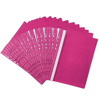 Immagine di Netuno 20 cartelline trasparenti colorate rosa formato A4 210x 297 mm buste a foratura in polipropilene per raccoglitore ad anelli perforate plastica proteggere i documenti