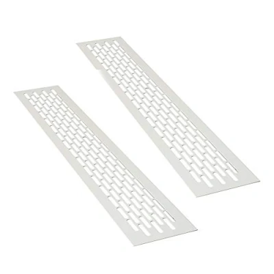 Immagine di sossai® Griglia di ventilazione in alluminio Alucratis (2 pezzo) Rettangolare dimensioni: 80 x 8 cm Colore: bianco areazione
