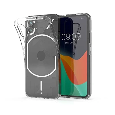 Immagine di kwmobile Cover Compatibile con Nothing Phone (1) Custodia Morbida in Silicone TPU Crystal Case Flessibile trasparente