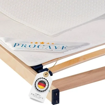 Immagine di PROCAVE Coprirete, ideale per rete a doghe, in diverse misure, traspirante, antiscivolo e lavabile, made Germany, bianco, 80 x 200 cm