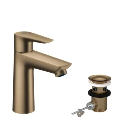 Immagine di hansgrohe Talis E Miscelatore monocomando lavabo 110 con saltarello, bronzo satinato, 71710140
