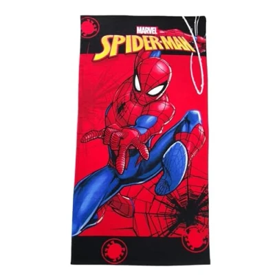 Immagine di Theonoi Asciugamano da sauna per bambini, 70 x 140 cm, in microfibra (Spiderman rosso)