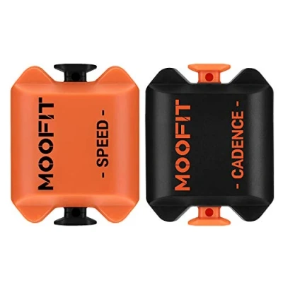 Immagine di moofit CS8 Sensore di Velocità/Cadenza, Velocità Distanza Cadenza Wireless Bluetooth e ANT+ con Tecnologia a Bassa Energia Impermeabile IP67, Arancione