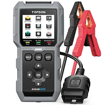 Immagine di TOPDON OBD2 Diagnosi Auto AL500B, con funzioni Complete e Tester Batteria, esegue Test di batterie da 12 V, avviamento Ricarica 12/24 aggiornamento Software Gratuito