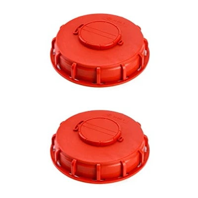 Immagine di QWORK® Tappo di Serbatoio IBC con Foro Sfiato, Coperchio Rossa in Plastica per d&#039;Acqua, 163mm (# A, 2 pezzi)