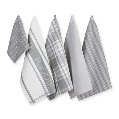 Immagine di DII Everyday Collection Foodie Set di 5 strofinacci e strofinaccio, colore: Grigio chiaro