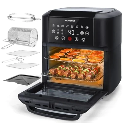 Immagine di Aigostar Owen Forno ad aria multifunzione, Friggitrice da 12 litri, 1700 W, Touch screen LED, 8 modalità preimpostate, include 7 accessori, sistema rotante, BPA FREE