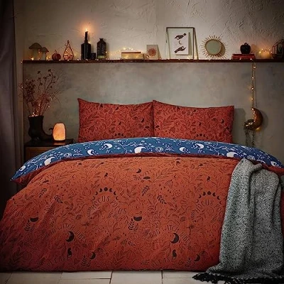 Immagine di furn. Witchy Vibes Set copripiumino singolo color ruggine, arancione