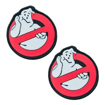 Immagine di 2 pcs toppe tattiche compatibili con Ghostbusters emblema fantasma di toppa chiusura in hook and loop militare, per vestiti, zaino, uniforme, pettorina cani, cosplay CS decorazioni