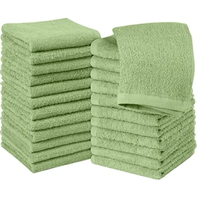 Immagine di Utopia Towels Set Di 24 Asciugamani 100% Cotone Filato Ad Anelli, Asciugamano Flanella Qualità Superiore, Altamente Assorbente e Morbido (Verde salvia)