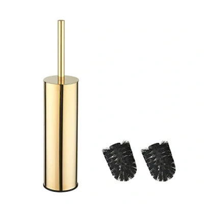 Immagine di BGL Porta scopino rotondo in acciaio inox 304 lungo con supporto per WC (oro)