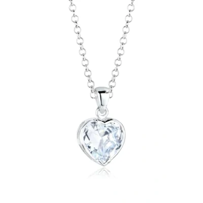 Immagine di Elli Collana da donna con ciondolo a forma di cuore, in argento sterling 925, zirconi bianchi taglio 0109410513_45, lunghezza 45 cm