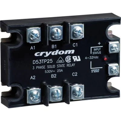 Immagine di Crydom Relè A semiconduttore D53TP25D 25 Tens.comm.max: 530 V/AC Commutazione zero crossing 1 pz.