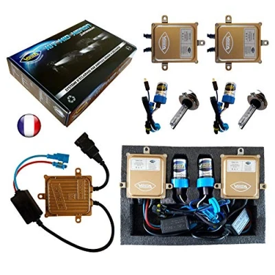 Immagine di Vega Kit HID Xenon marchio francese, H7 5000K, 55W, slim DSP AC, lampadine a base metallica