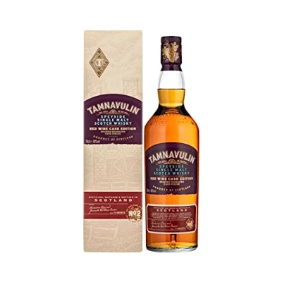 Immagine di Tamnavulin Red Wine Cask, Single Malt Scotch Whisky Scozzese, con Maturazione Finale in Botti di Vino Rosso Grenache, Astucciato, 40%, Bottiglia Vetro da 700 ml