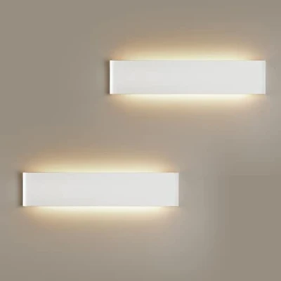 Immagine di FUPE 2 pezzi 24W Applique da parete interno 4000K LED 2880 Lumen,Lunghezza della lampada 41cm Luce gialla calda Per Ristorante Scale Letto Corridoio del soggiorno