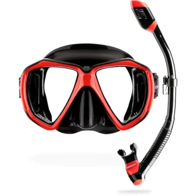 Immagine di Cressi Set Ranger &amp; Dry High quality Snorkel for Adults, Mask and in Practical Case