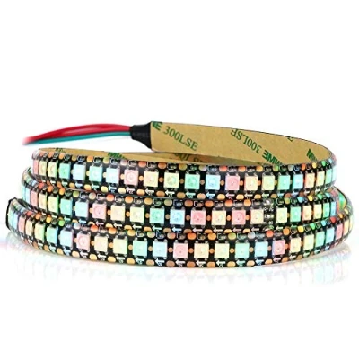 Immagine di striscia LED RGB WS2812B 3,3 piedi 144 pixel/m flessibile nero PCB colore sogno IP65 impermeabile Progetto fai da te (5 V)