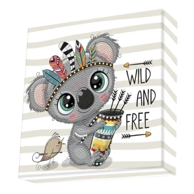Immagine di Diamond DOTZ Pracht Creatives Hobby DBX 026 Box Wild And Free, Circa 22 x 2,5 cm, Painting, Quadro su Telaio con Cunei da appoggiare o Appendere, Ideale Anche per Bambini