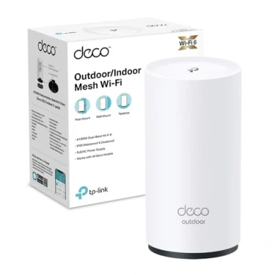 Immagine di TP Link Deco X50 Outdoor Router AX3000Mbps Access Point Esterno Mesh WiFi 6 Dual Band, IP65 Resistenza Alla Polvere e all&#039;Acqua, Palo Montaggio a Parete, Alimentazione PoE/AC, Alexa