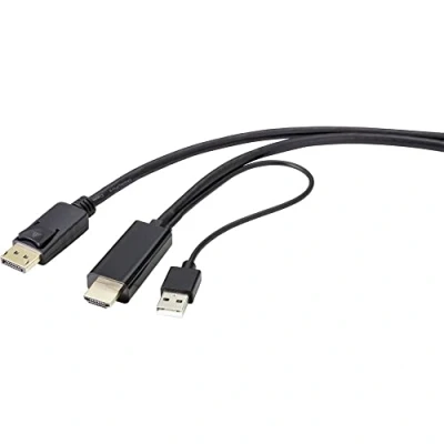 Immagine di Renkforce Displayport / HDMI Cavo adattatore Spina DisplayPort, A 2.00 m Nero RF 4600632