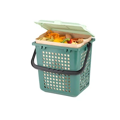 Immagine di bioMat AirBox Cestino Umido, incl. Sacchetti di Carta Compostabili da 7 L (80 Sacchetti), Riduce gli Odori, Made In Germany