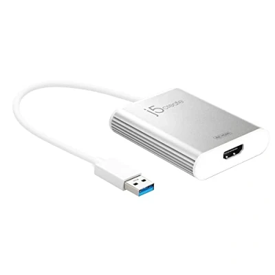 Immagine di j5create Adattatore per display da USB 3.0 a HDMI 4K Connettore maschio Type femmina UHD Risoluzione fino 3840 x 2160 @ 30 Hz Alloggiamento in alluminio (JUA354)