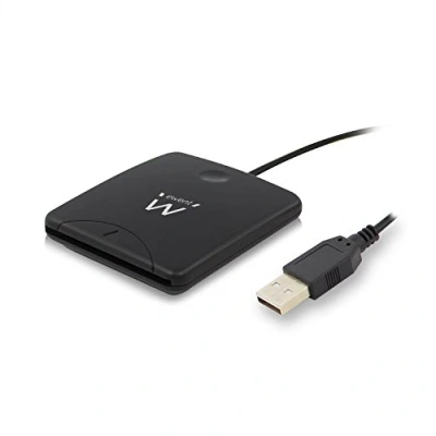 Immagine di Ewent Lettore di smart card schede e carte d&#039;identità Porta USB compatibile con PC/SC WHQL, nero