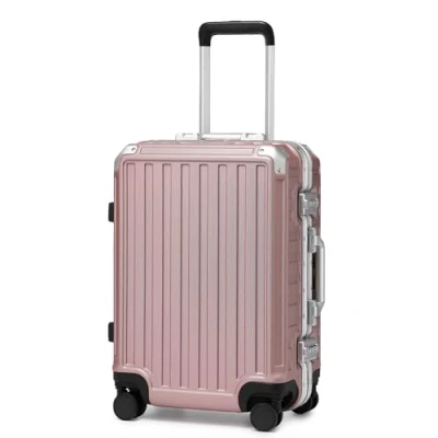 Immagine di Supercase Valigia Bagaglio da Cabina 54CM Piccola PC con Ruote Girevoli e Serratura TSA,Rosa