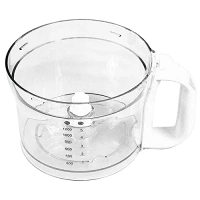 Immagine di Spares2go, ciotola con manico bianco, 1,2 l, compatibile robot da cucina Kenwood Multipro Compact FPP210 FPP220 FPP230