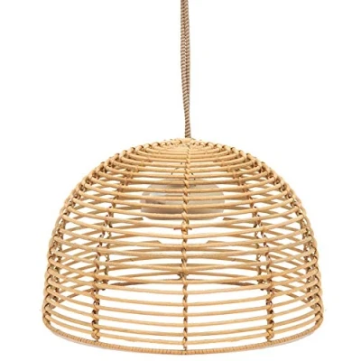 Immagine di BOSSA Lampada a sospensione per esterni LED, in rattan, 3 intensità, ricaricabile, diametro: 35 cm, colore: naturale