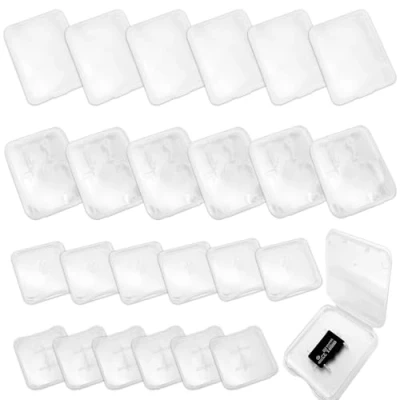Immagine di 24 Pezzi 4 Misure Trasparente Porta per Schede di Memoria in Plastica,Custodia Scheda,Memoria Storage Custodia SD Micro TF MMC SIM